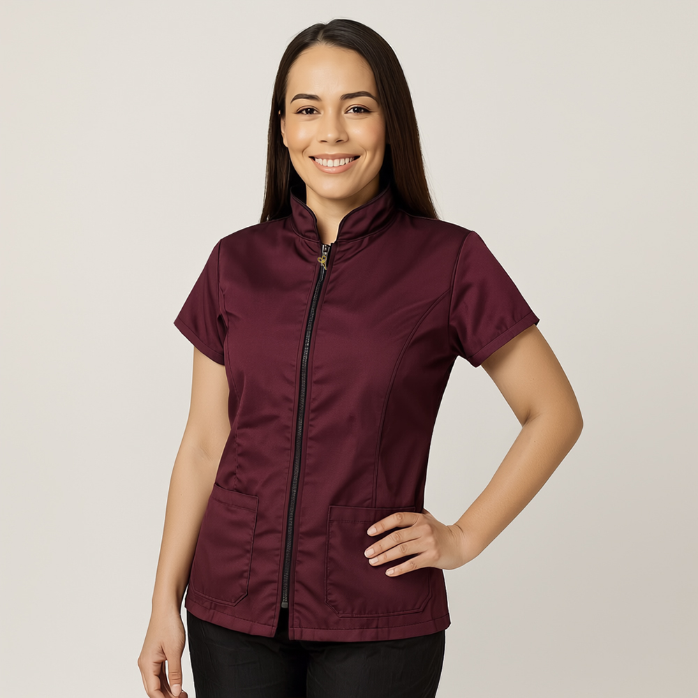 Jaleco Premium Feminino Marsala Anti-Pelos
